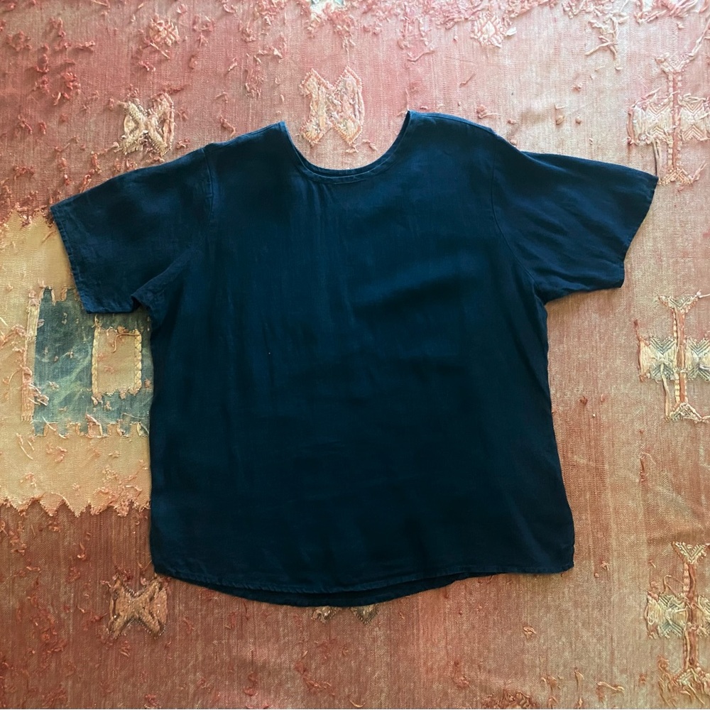 Flax short sleeve linen top size S